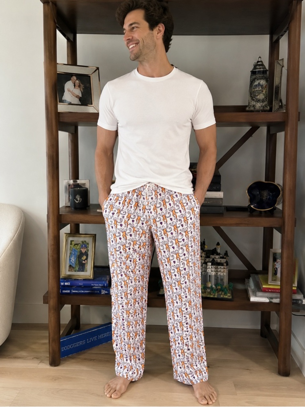 NWT Roller Rabbit Lovely Monkey Simon Pant Orange/Purple Clemson